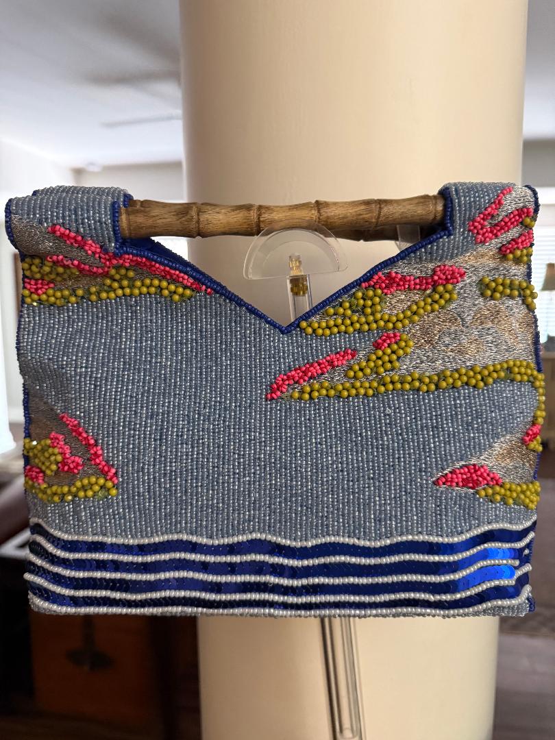 Trending Beaded Bags and Resort Collection - Capri Tote with Bamboo Handles