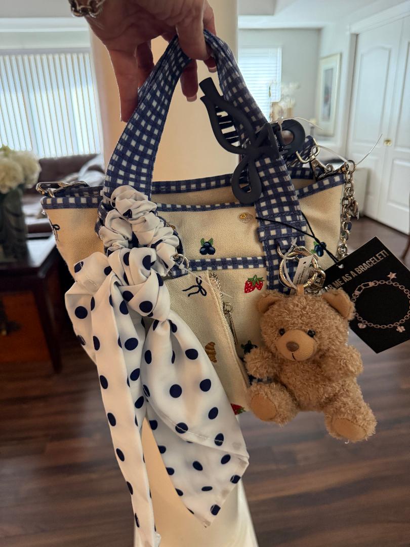Trending Beaded Bags and Resort Collection - Madden Girl Canvas Blueberries Tote