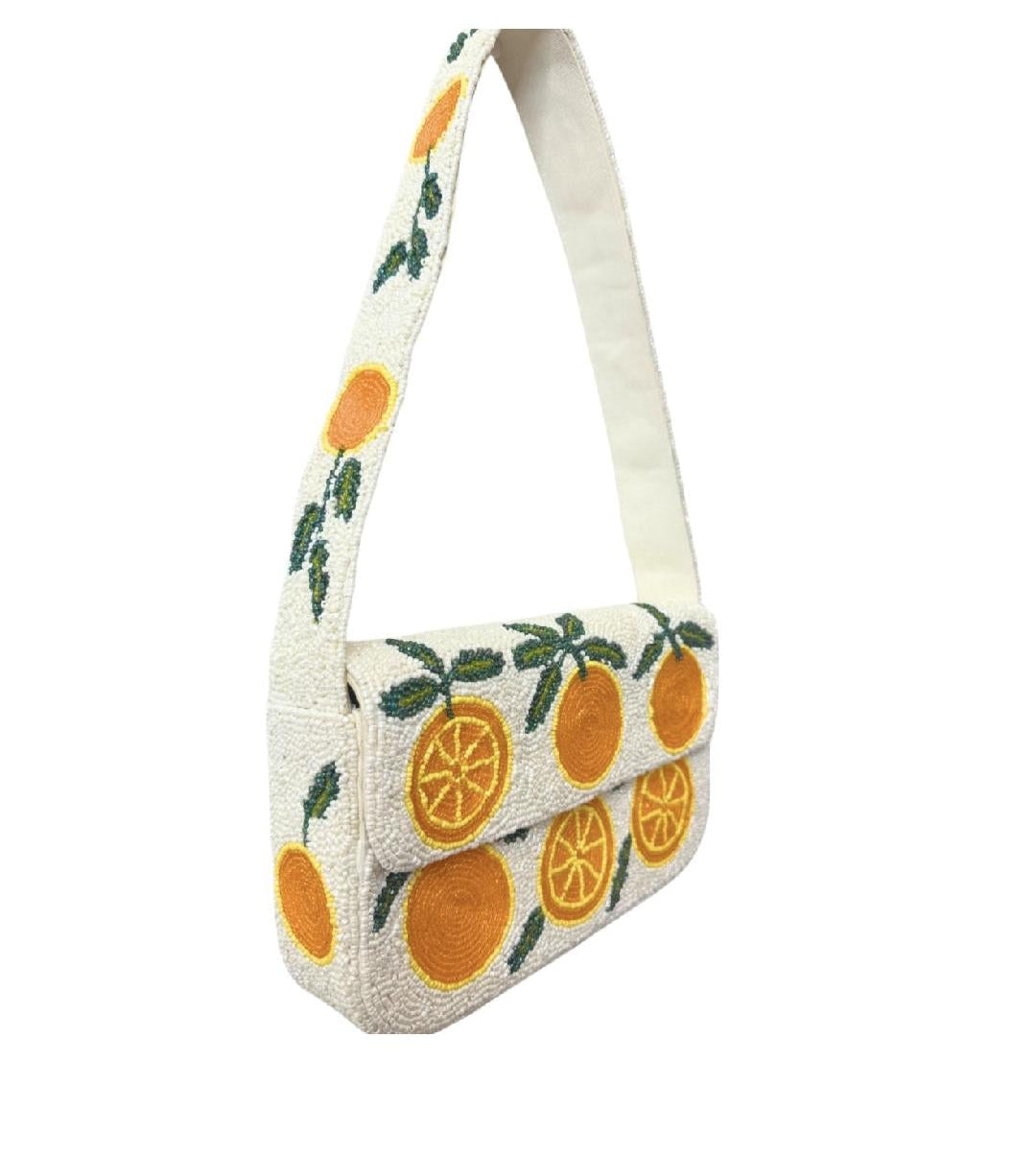 Trending Beaded Bags and Resort Collection - Orange Slices Beaded Shoulder Bag