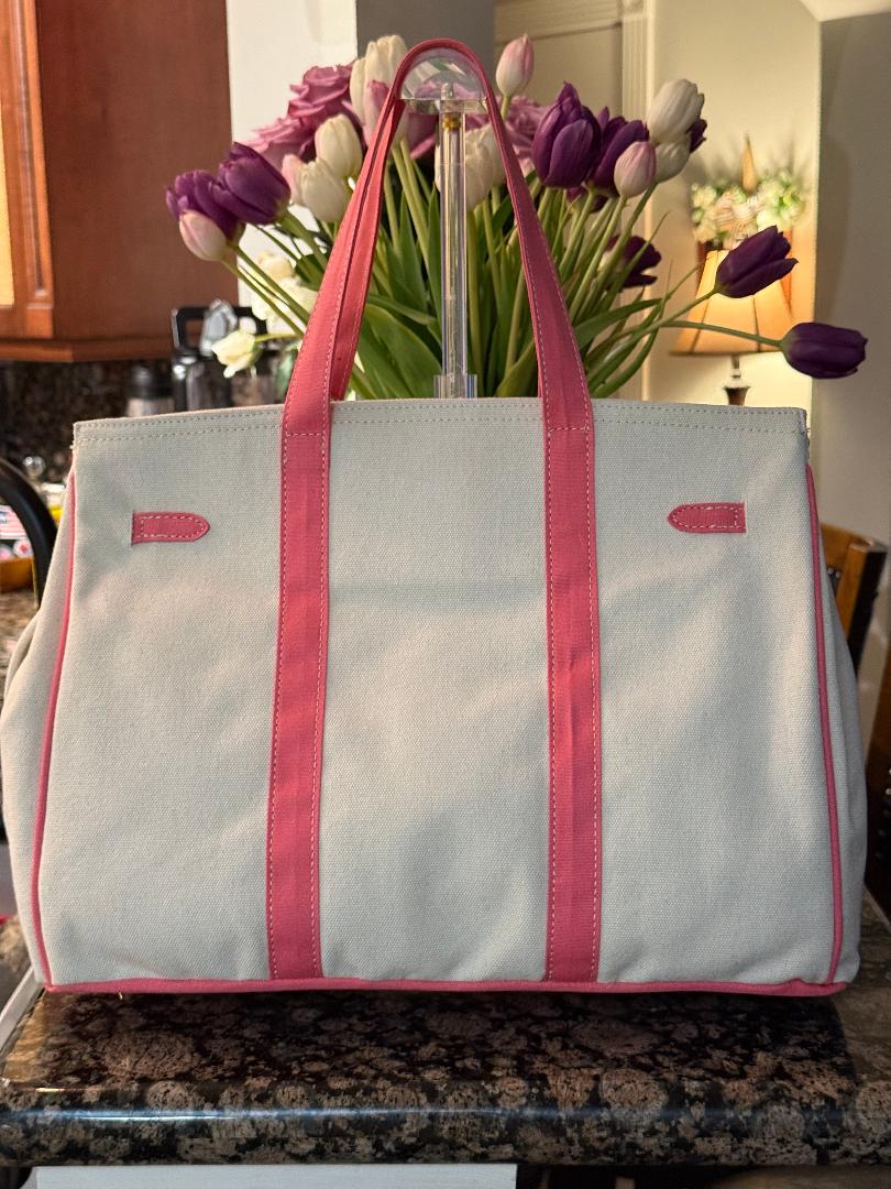 Trending Beaded Bags and Resort Collection - BOATKIN Pink Sol Mer Tote Bag with Bag Charms