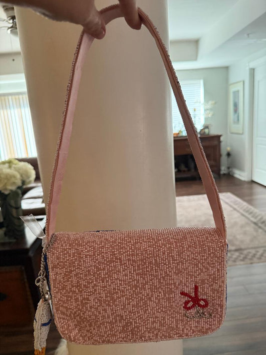 Trending Beaded Bags and Resort Collection - Pink Sardine Bag