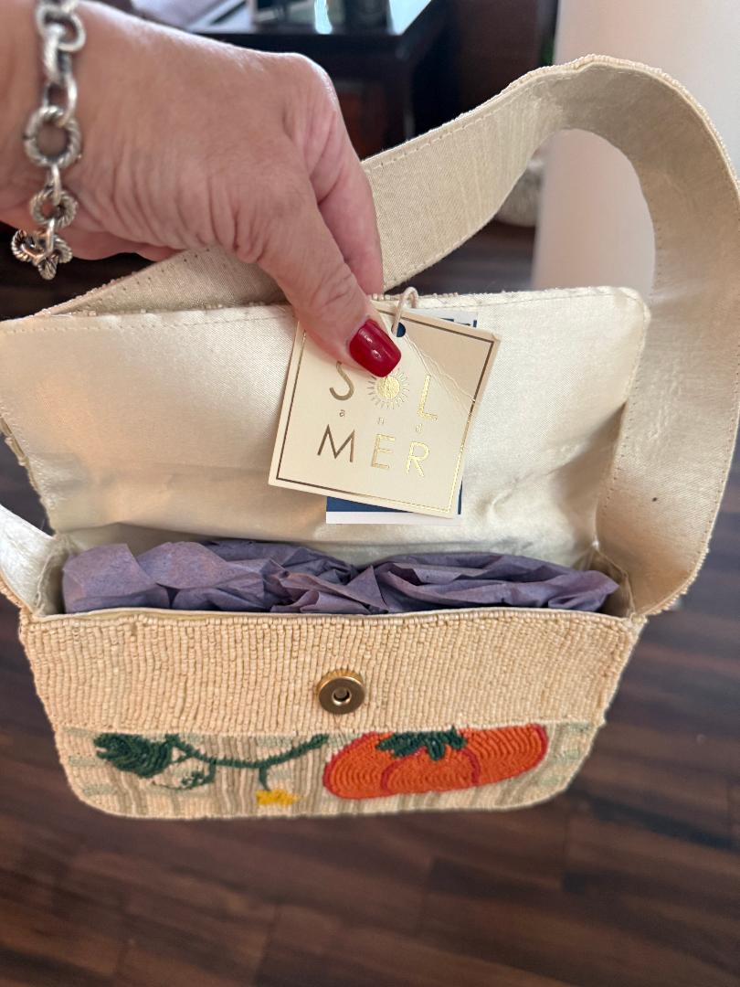 Trending Beaded Bags and Resort Collection - Pumpkin Patch Beaded Shoulder Bag