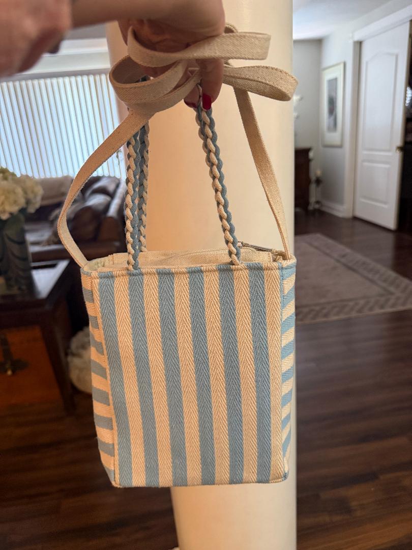 Trending Beaded Bags and Resort Collection - Blue & White Striped Red Lobster Crossbody
