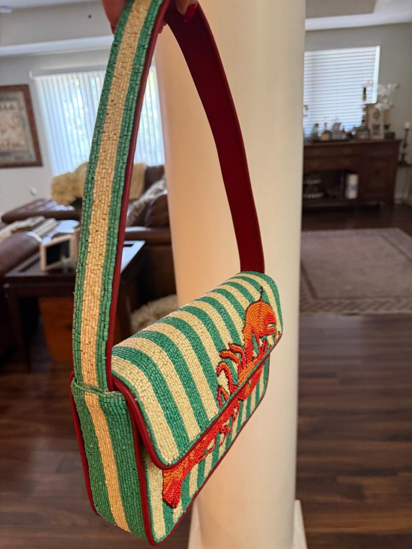 Trending Beaded Bags and Resort Collection - STAUD Beaded Lobster Shoulder Bag