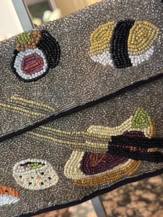 Trending Beaded Bags and Resort Collection - Sol Mer Sushi Beaded Shoulder Bag