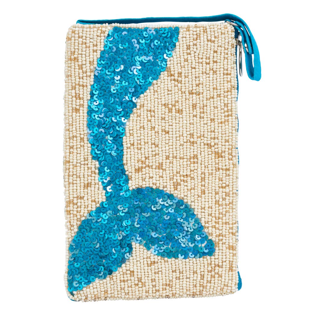 Trending Beaded Bags and Resort Collection - Mermaid Turquoise Tail Crossbody Bag