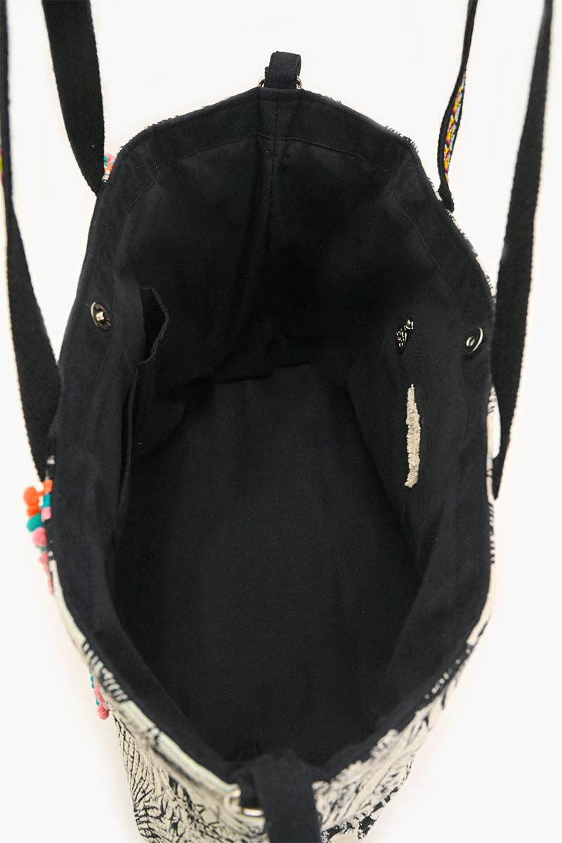 America & Beyond - Tropical Leopard Beaded Tote