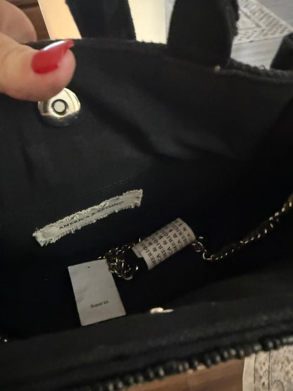 Trending Beaded Bags and Resort Collection - America & Beyond Black & White Floral Beaded Tote