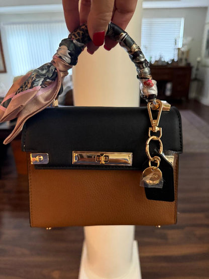 Trending Beaded Bags and Resort Collection - Aldo Brown Suede and Leather Mini "Kelly" Crossbody