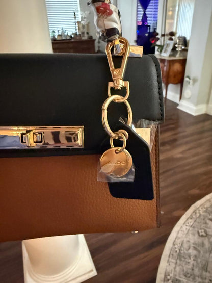 Trending Beaded Bags and Resort Collection - Aldo Brown Suede and Leather Mini "Kelly" Crossbody