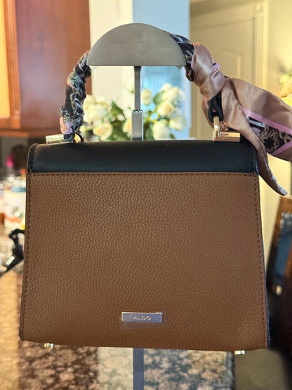 Trending Beaded Bags and Resort Collection - Aldo Brown Suede and Leather Mini "Kelly" Crossbody