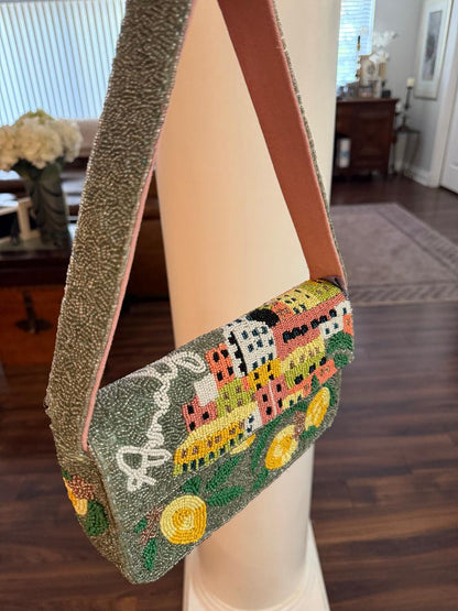 Trending Beaded Bags and Resort Collection - America & Beyond Amalfi Beaded Shoulder Bag