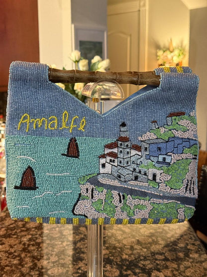Trending Beaded Bags and Resort Collection - Amalfi Coast Bamboo Top Handle