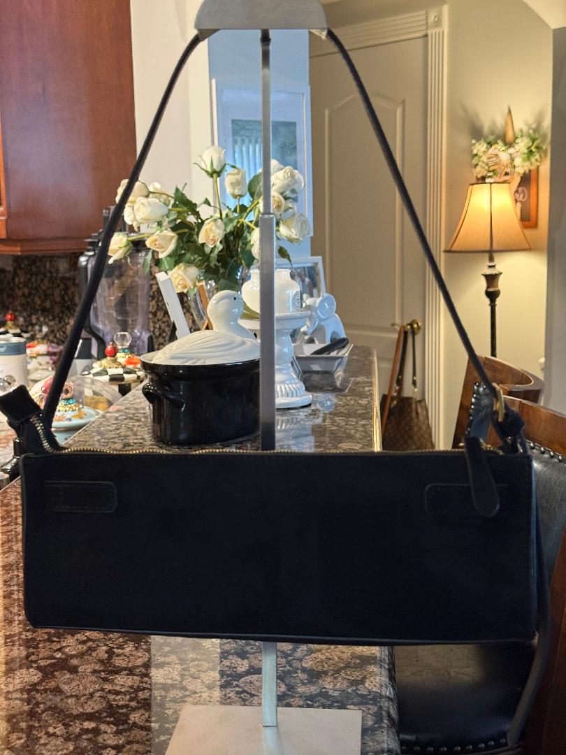Trending Beaded Bags and Resort Collection - Black Suede Antik Kraft Shoulder Bag