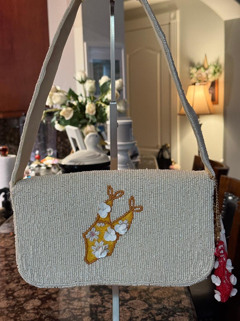 Trending Beaded Bags and Resort Collection - Vintage Swimsuits Beaded Shoulder Bag