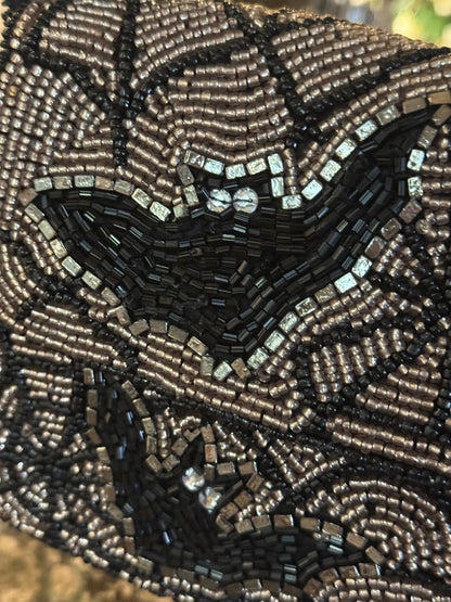 Trending Beaded Bags and Resort Collection - Halloween Bats Beaded Shoulder Bag