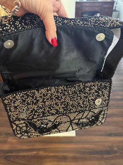 Trending Beaded Bags and Resort Collection - Halloween Bats Beaded Shoulder Bag