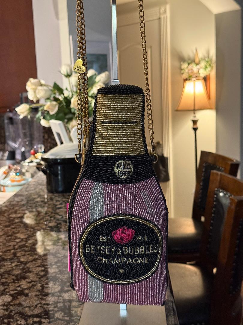 Trending Beaded Bags and Resort Collection - Betsey Johnson Champagne Crossbody