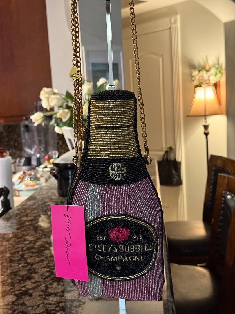 Trending Beaded Bags and Resort Collection - Betsey Johnson Champagne Crossbody