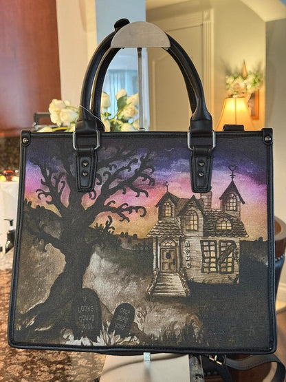 Trending Beaded Bags and Resort Collection - Betsey Jonson Haunted House Halloween Tote Bag