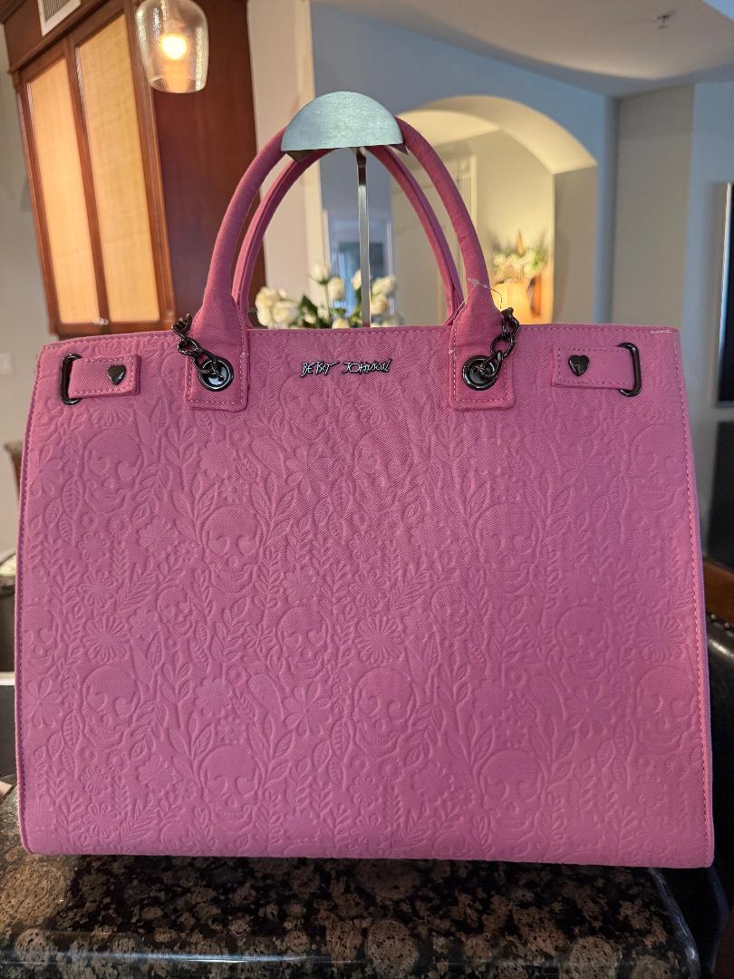 Trending Beaded Bags and Resort Collection - Betsey Johnson Pink Tote