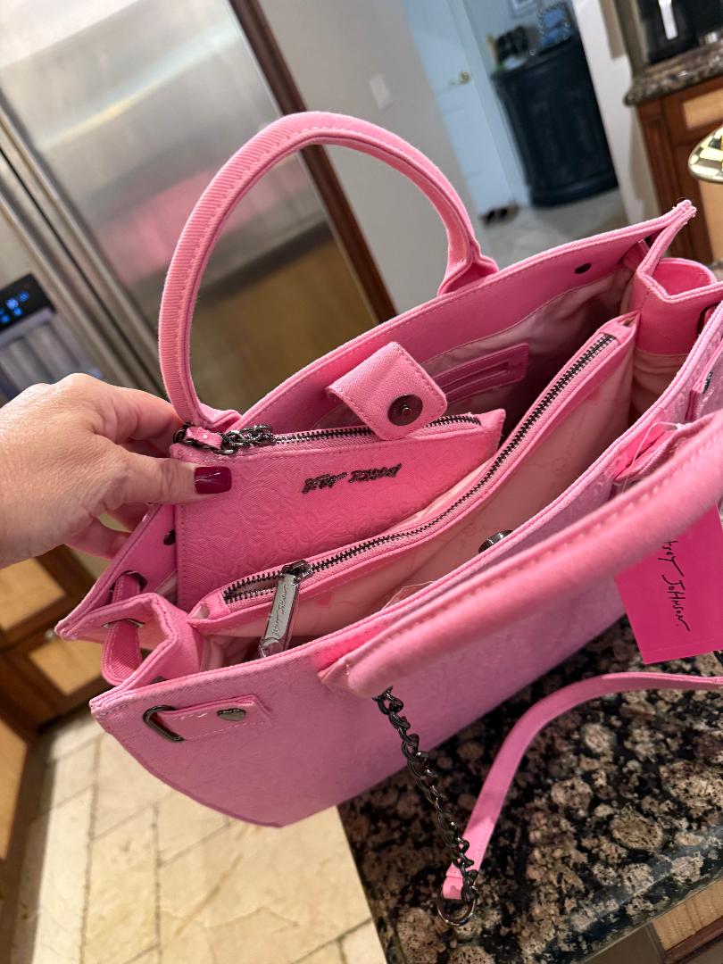 Trending Beaded Bags and Resort Collection - Betsey Johnson Pink Tote