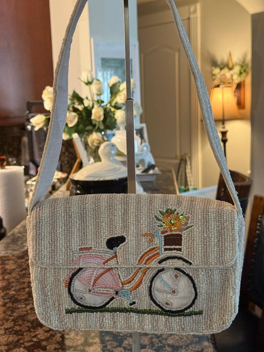 Trending Beaded Bags and Resort Collection - Sol Mer Bicycle Beaded Bag