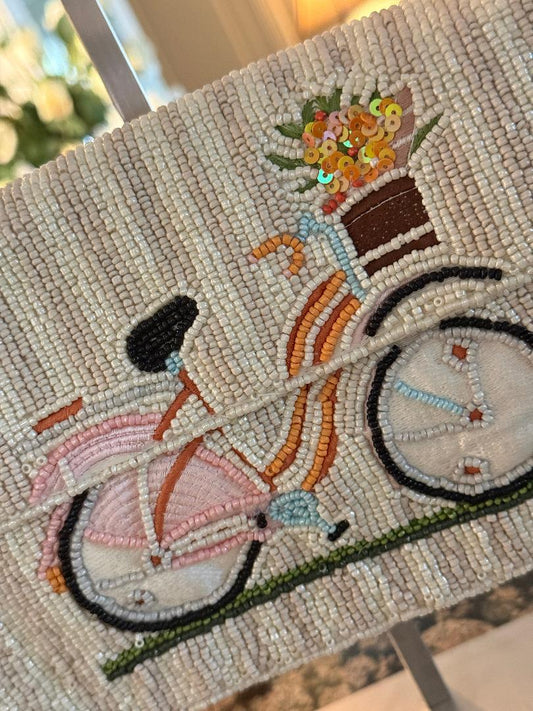 Trending Beaded Bags and Resort Collection - Sol Mer Bicycle Beaded Bag
