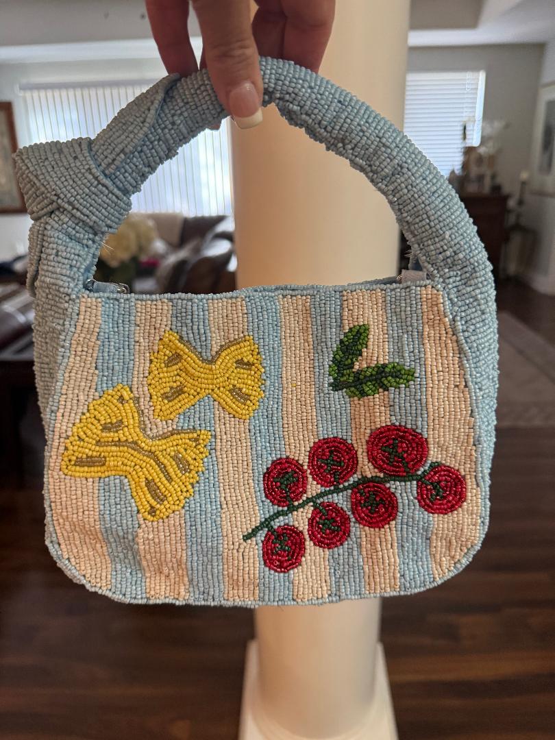 Trending Beaded Bags and Resort Collection - Sol Mer Small Pasta Beaded Tote Bag