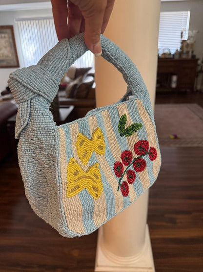 Trending Beaded Bags and Resort Collection - Sol Mer Small Pasta Beaded Tote Bag