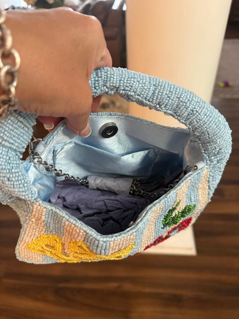 Trending Beaded Bags and Resort Collection - Sol Mer Small Pasta Beaded Tote Bag