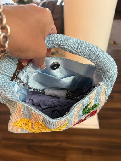 Trending Beaded Bags and Resort Collection - Sol Mer Small Pasta Beaded Tote Bag