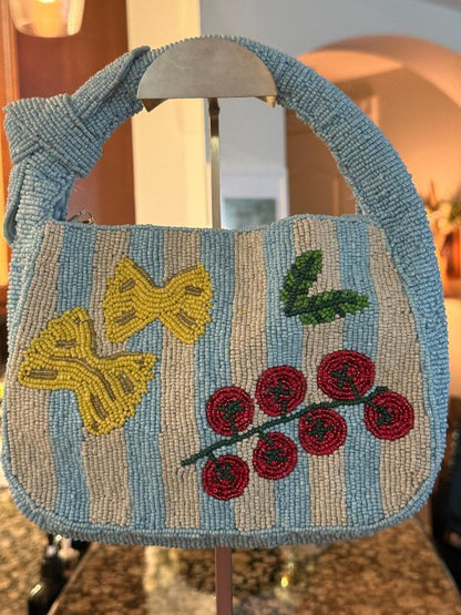 Trending Beaded Bags and Resort Collection - Sol Mer Small Pasta Beaded Tote Bag