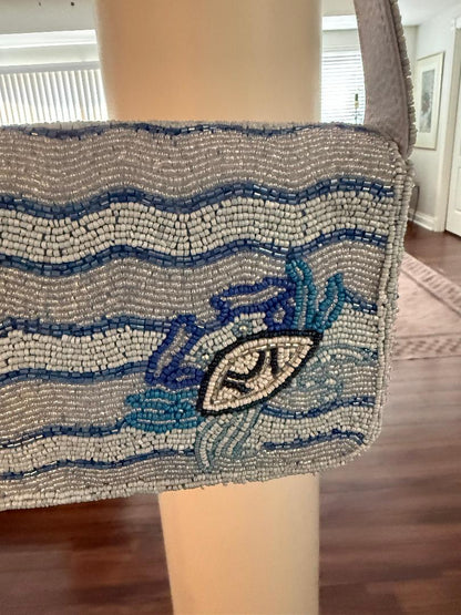 Trending Beaded Bags and Resort Collection - Blue Whale Shoulder Bag with Matching Bag Charm