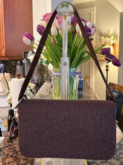 Trending Beaded Bags and Resort Collection - Brown Butterfly Bag with Bag Charm