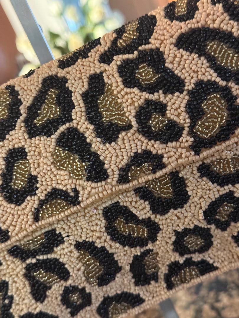 Trending Beaded Bags and Resort Collection - America & Beyond Leopard Beaded Shoulder Bag