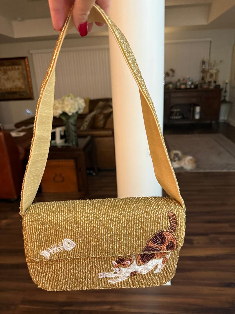 Trending Beaded Bags and Resort Collection - Cat Shoulder Bag