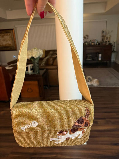 Trending Beaded Bags and Resort Collection - Cat Shoulder Bag