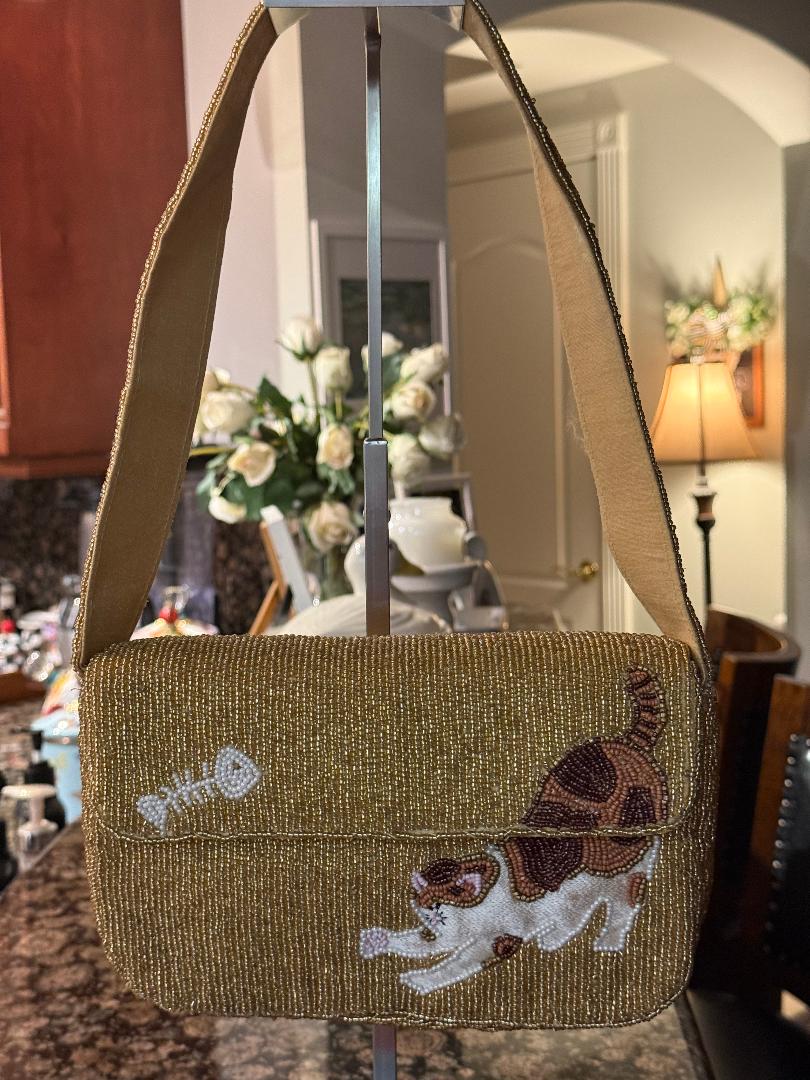 Trending Beaded Bags and Resort Collection - Cat Shoulder Bag