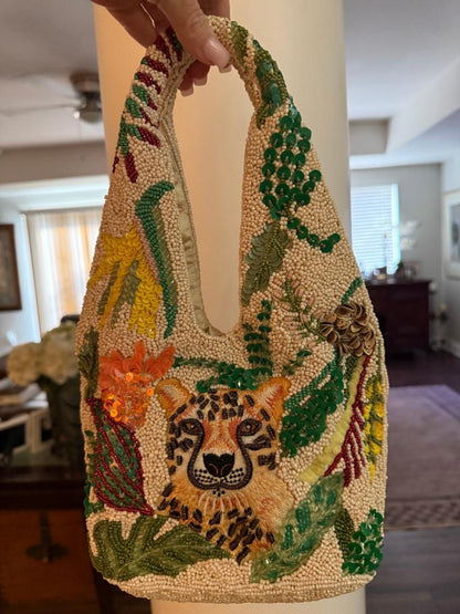 Trending Beaded Bags - Jungle Cheetah Shoulder Bag