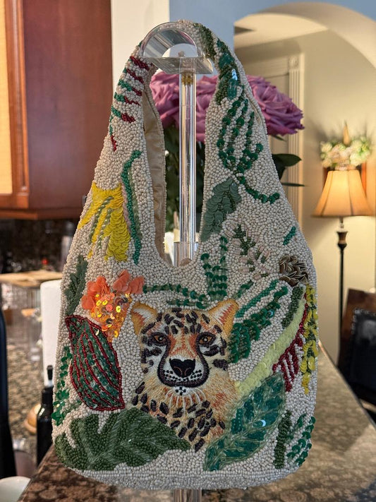 Trending Beaded Bags - Jungle Cheetah Shoulder Bag
