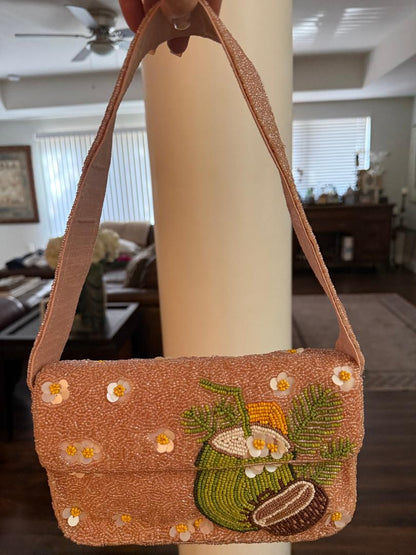 Trending Beaded Bags and Resort Collection - Sol Mer Coconut Beaded Shoulder Bag