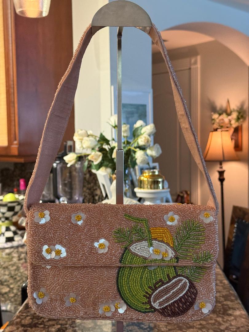 Trending Beaded Bags and Resort Collection - Sol Mer Coconut Beaded Shoulder Bag