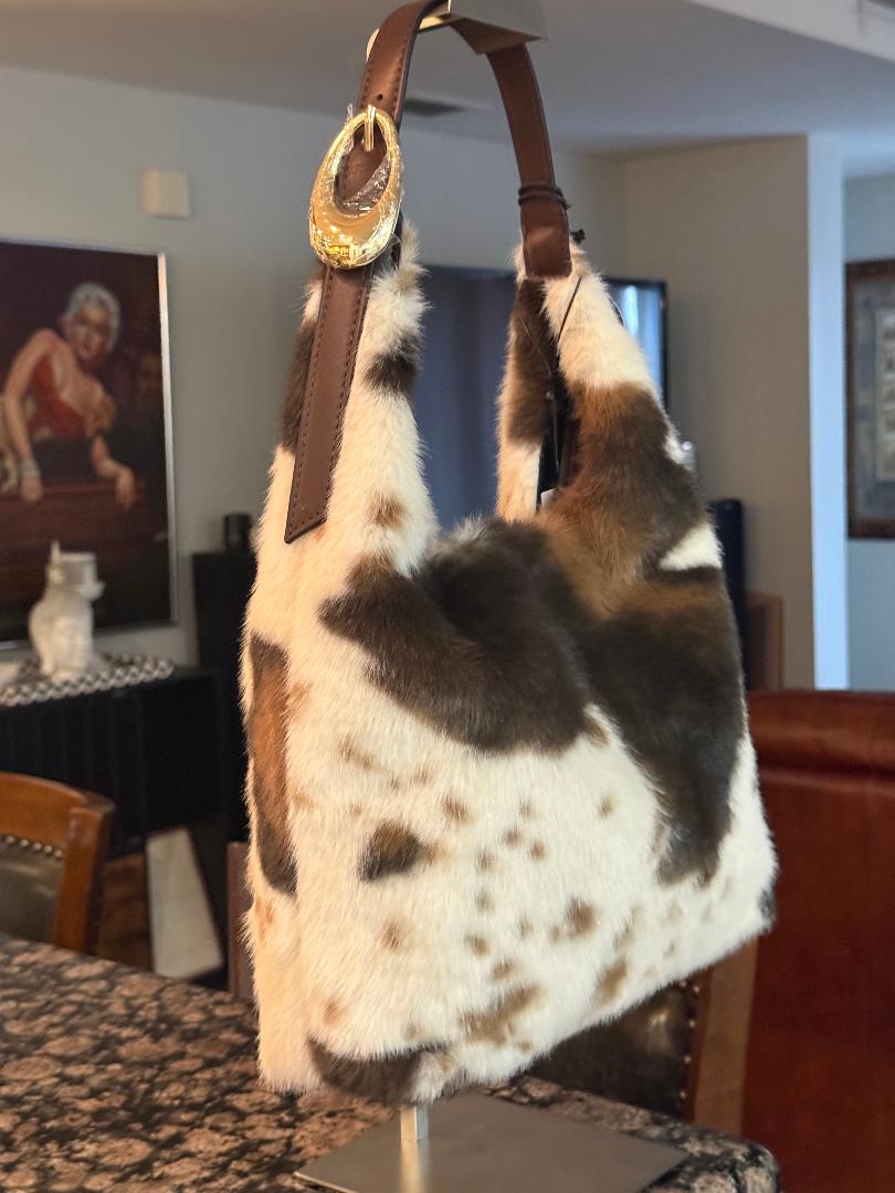 Trending Beaded Bags and Resort Collection - BCBC Faux Fur Print Tote Bag