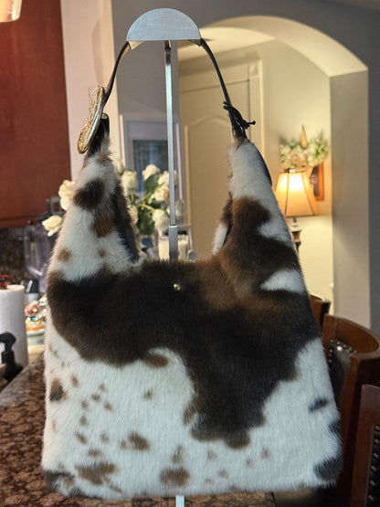 Trending Beaded Bags and Resort Collection - BCBC Faux Fur Print Tote Bag