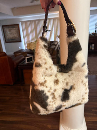 Trending Beaded Bags and Resort Collection - BCBC Faux Fur Print Tote Bag