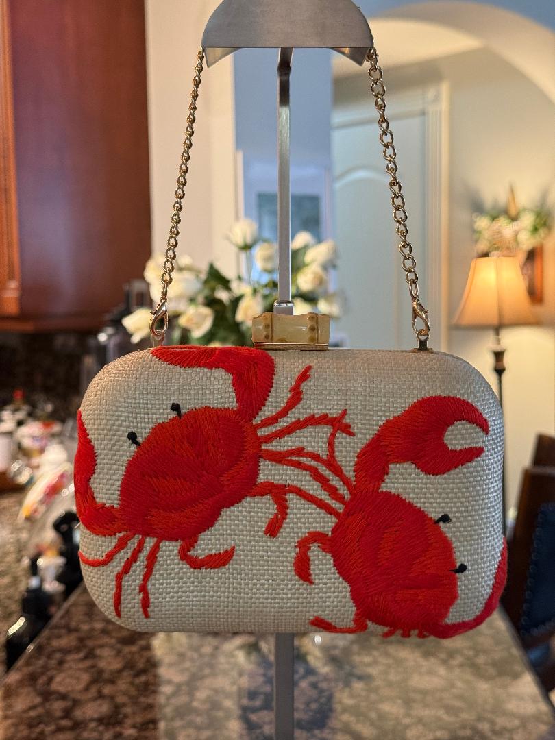 Trending Beaded Bags and Resort Collection - Tommy Bahama Crab Wicker Clutch Crossbody