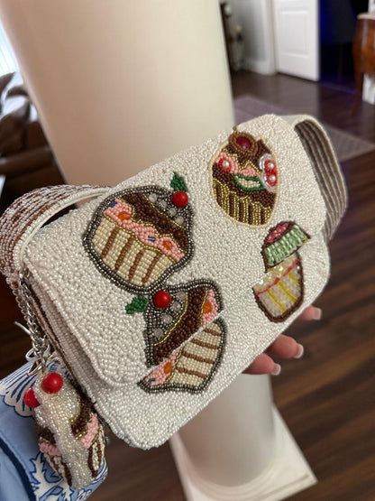 Trending Beaded Bags and Resort Collection - Cupcake with Matching Cupcake Bag Charm