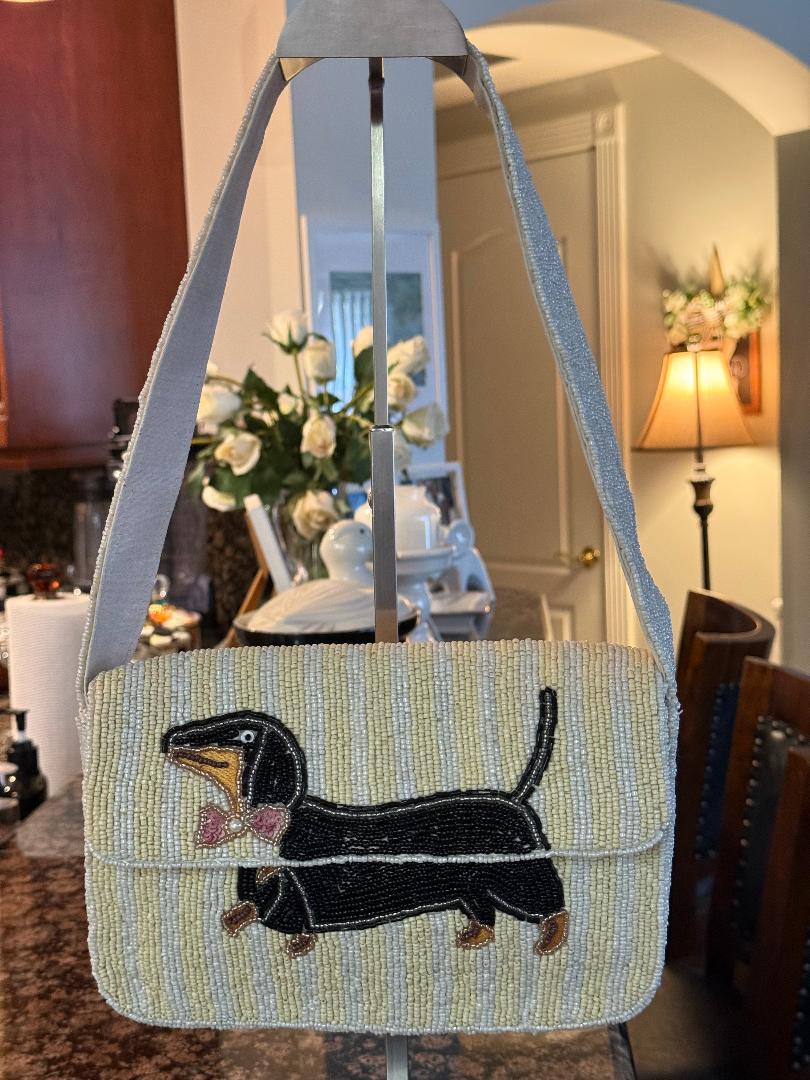 Trending Beaded Bags and Resort Collection - Sol Mer Dachshund Dog Bag