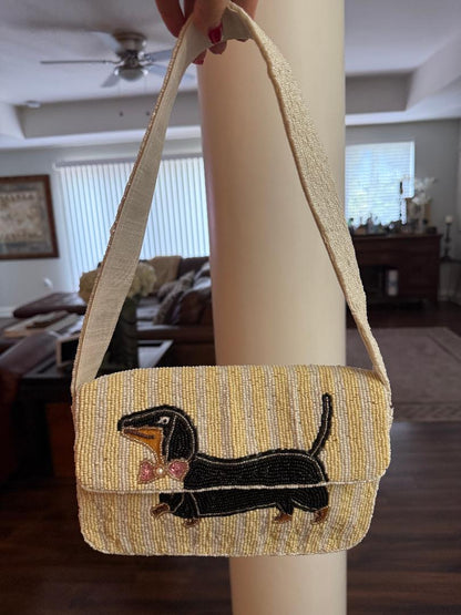 Trending Beaded Bags and Resort Collection - Sol Mer Dachshund Dog Bag